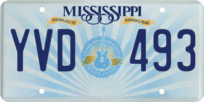 MS license plate YVD493