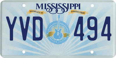 MS license plate YVD494