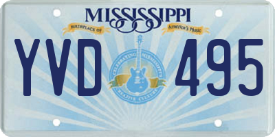 MS license plate YVD495