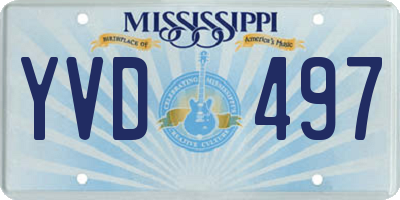 MS license plate YVD497
