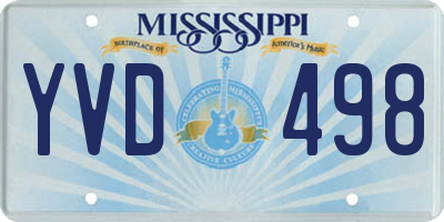 MS license plate YVD498