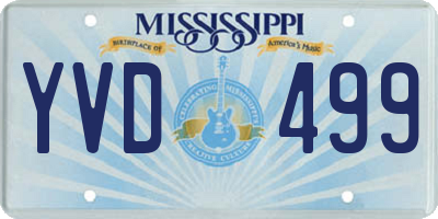 MS license plate YVD499