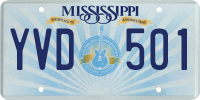 MS license plate YVD501