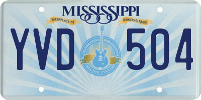MS license plate YVD504