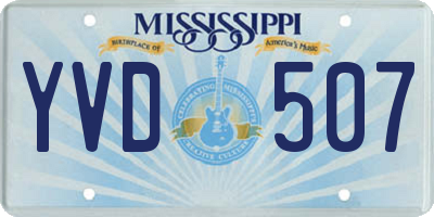 MS license plate YVD507