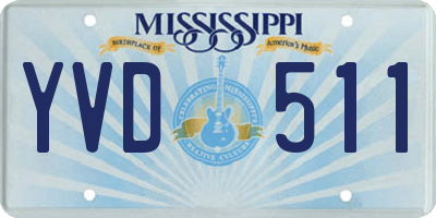 MS license plate YVD511