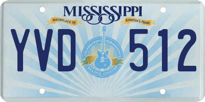 MS license plate YVD512