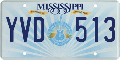 MS license plate YVD513