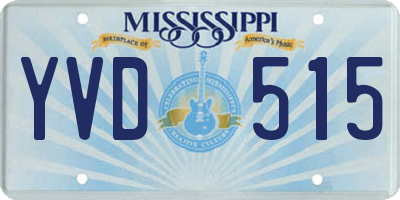 MS license plate YVD515