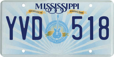 MS license plate YVD518