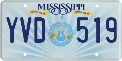 MS license plate YVD519