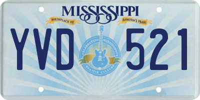 MS license plate YVD521