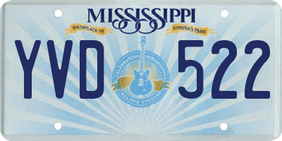 MS license plate YVD522