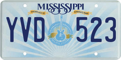 MS license plate YVD523