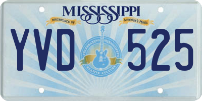 MS license plate YVD525