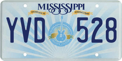 MS license plate YVD528