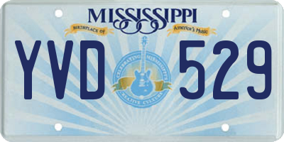 MS license plate YVD529