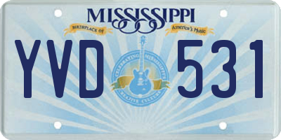 MS license plate YVD531