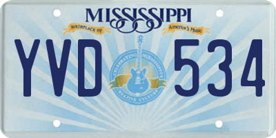 MS license plate YVD534
