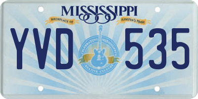 MS license plate YVD535