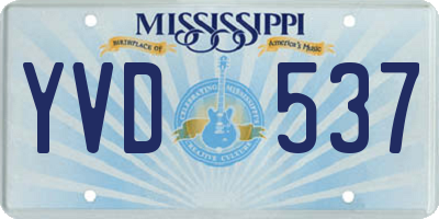 MS license plate YVD537
