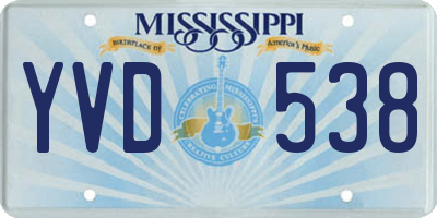 MS license plate YVD538
