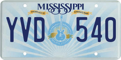 MS license plate YVD540