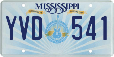 MS license plate YVD541