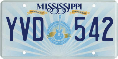 MS license plate YVD542