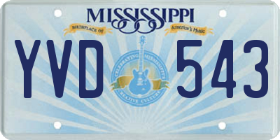 MS license plate YVD543