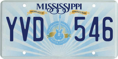 MS license plate YVD546