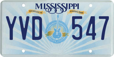 MS license plate YVD547