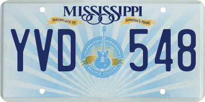 MS license plate YVD548