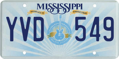 MS license plate YVD549