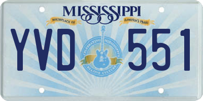 MS license plate YVD551