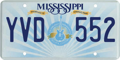 MS license plate YVD552