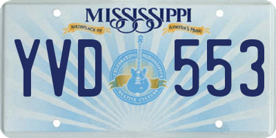 MS license plate YVD553