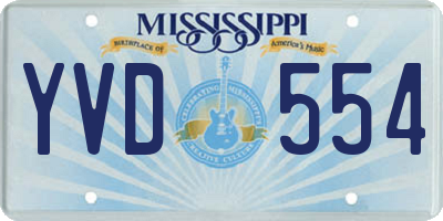 MS license plate YVD554