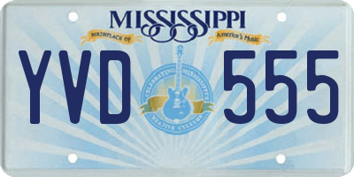 MS license plate YVD555