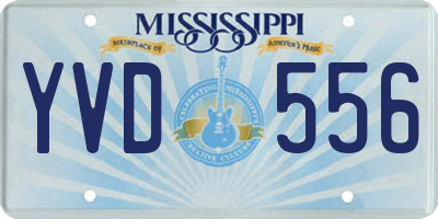 MS license plate YVD556