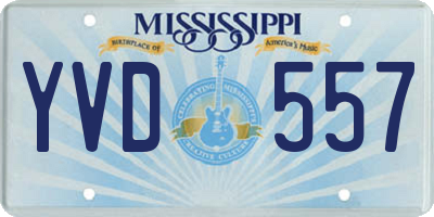 MS license plate YVD557