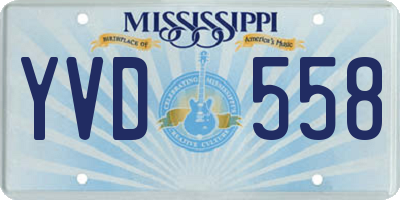 MS license plate YVD558