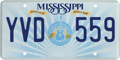 MS license plate YVD559