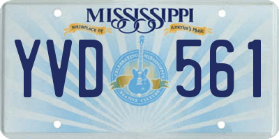 MS license plate YVD561