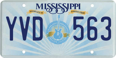 MS license plate YVD563