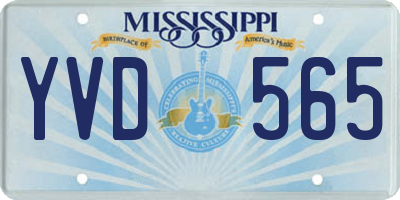 MS license plate YVD565