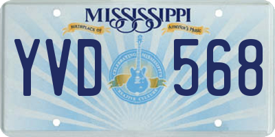 MS license plate YVD568
