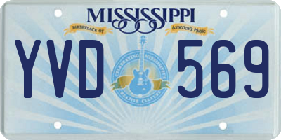 MS license plate YVD569