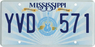 MS license plate YVD571