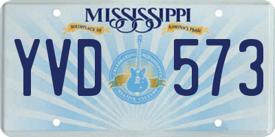 MS license plate YVD573